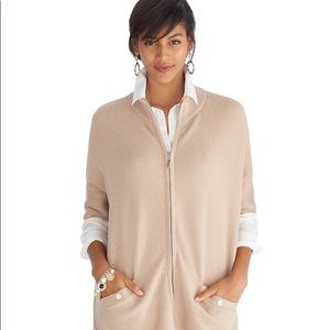 NWT WHBM Cowl Neck Zip-Up Sweater Poncho